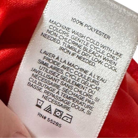 NWT Express Red Wrap Front Wide Leg long sleeve Sheer Jumpsuit Womens M - Picture 5 of 16